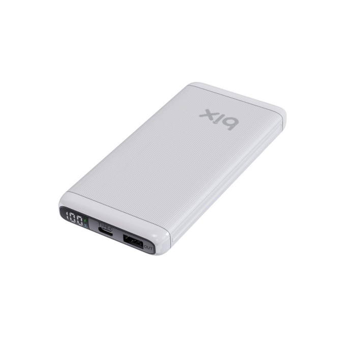Bix 10000mAh 20W PD Type-C ve USB-A SCP 22.5W QC 3.0 18W Çift Çıkışlı LED Ekranlı Powerbank Beyaz