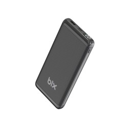 10000mAh Bix 10000mAh 20W PD Type-C ve USB-A SCP 22.5W QC 3.0 18W Çift Çıkışlı LED Ekranlı Powerbank Siyah