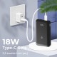 Bix 10000mAh 20W Type-C USB ve Kablosuz Şarj Destekli LED Göstergeli Powerbank Siyah