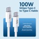 Bix 100W 5Gbps E-Mark Çipli Type-C to Type-C PD Şarj ve Data Kablosu 2 Metre Beyaz