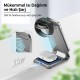 Bix 15W 3’ü 1 Arada iPhone Apple Watch AirPods Uyumlu Ultra İnce Manyetik Kablosuz Şarj İstasyonu