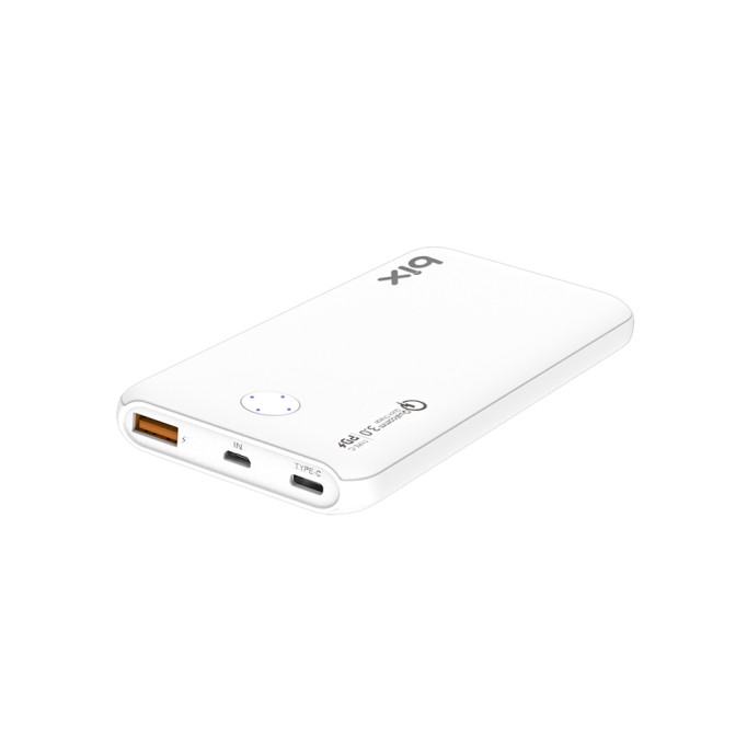 Bix PB10-QPD 18W Çift Çıkışlı QC 3.0 PD 10000 mAh Powerbank Beyaz