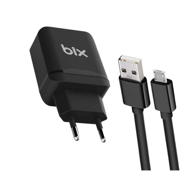 Bix 18W QC 3.0 Hızlı Şarj Cihazı ve Micro USB Kablo Siyah