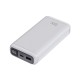 Bix 20000mAh USB-A 22.5W ve Type-C PD 20W Çift Çıkışlı LED Ekranlı Powerbank Beyaz