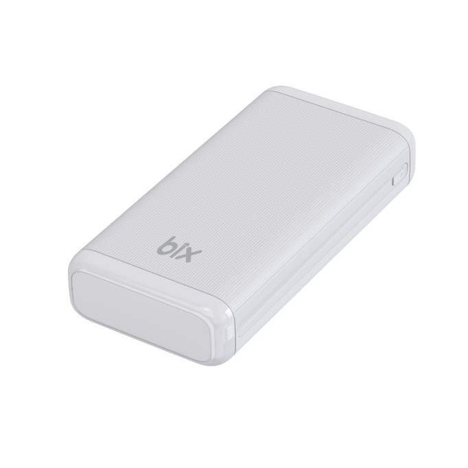 Bix 20000mAh USB-A 22.5W ve Type-C PD 20W Çift Çıkışlı LED Ekranlı Powerbank Beyaz