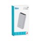 Bix 20000mAh USB-A 22.5W ve Type-C PD 20W Çift Çıkışlı LED Ekranlı Powerbank Beyaz
