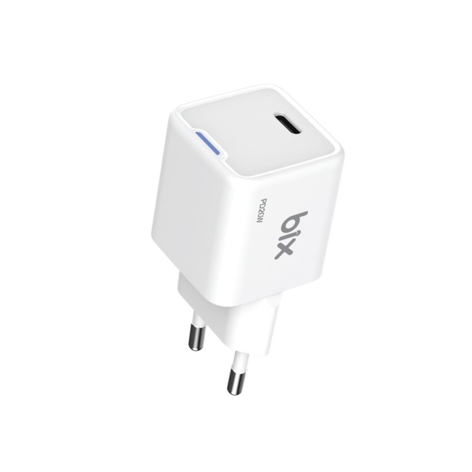 Bix 20W GaN USB-C Hızlı Şarj Adaptörü iPhone, Android ve iPad Uyumlu Type-C PD Şarj Aleti Beyaz