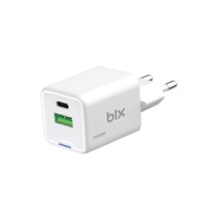 Bix 30W GaN USB-C + USB-A Hızlı Şarj Adaptörü iPhone, Android ve iPad Uyumlu Type-C PD PPS Şarj Aleti Beyaz