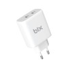 Bix 50W USB-C Çift Portlu Hızlı Şarj Adaptörü iPhone, Android ve iPad Uyumlu Type-C PD Şarj Aleti