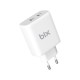 Bix 50W USB-C Çift Portlu Hızlı Şarj Adaptörü iPhone, Android ve iPad Uyumlu Type-C PD Şarj Aleti
