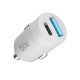 Bix 65W Type-C PD 3.0 ve USB-A Çift Portlu Araç içi Hızlı Şarj Cihazı Beyaz