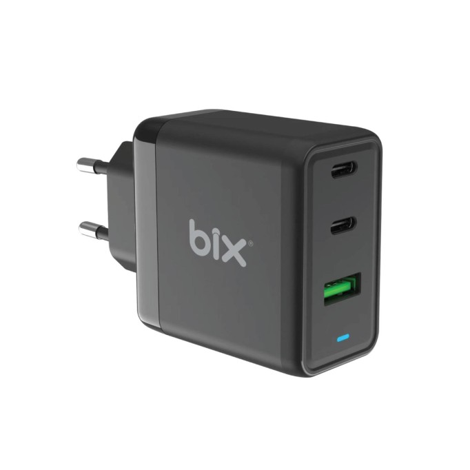 Bix 65W USB Type-C QC 4.0 PD GaN 3 Portlu Hızlı Şarj Cihazı