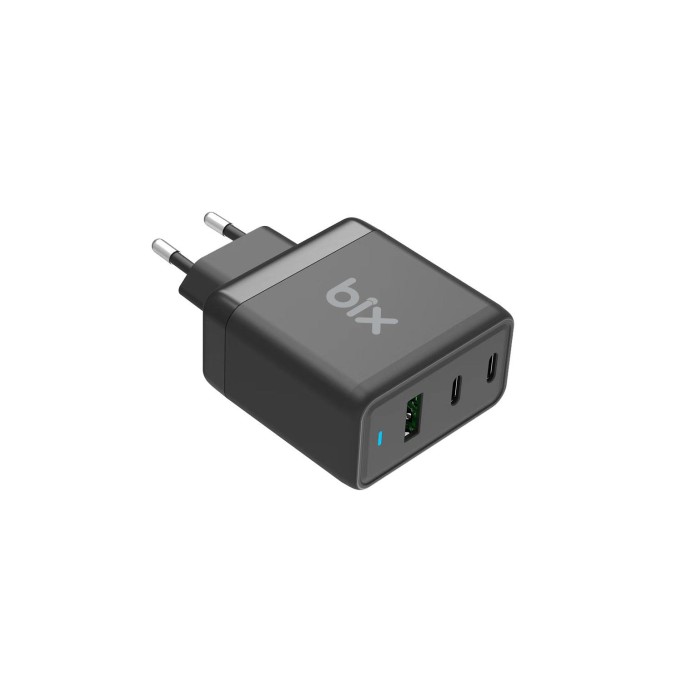 Bix 65W USB Type-C QC 4.0 PD GaN 3 Portlu Hızlı Şarj Cihazı Bix 65W USB Type-C QC 4.0 PD GaN 3 Portlu Hızlı Şarj Cihazı