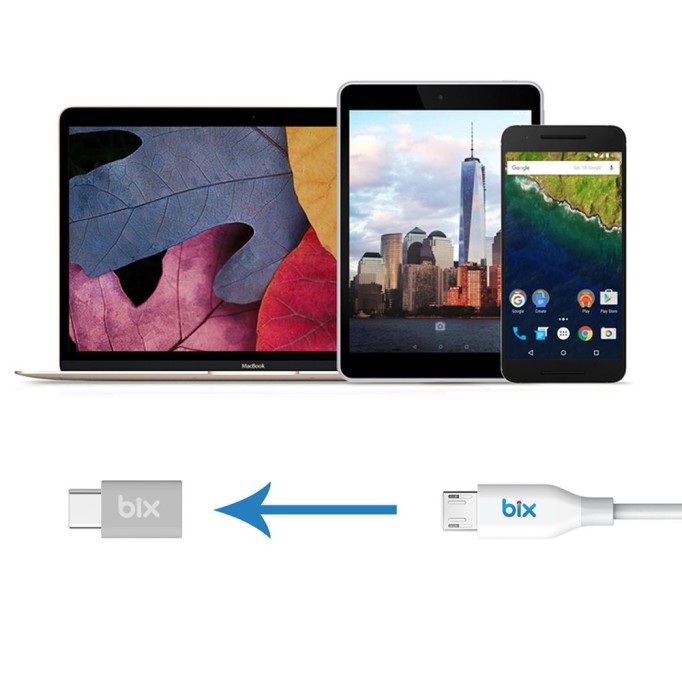 Bix ADP-04 Type-C Micro USB ve USB 3.0 Dönüştürücü Adaptör