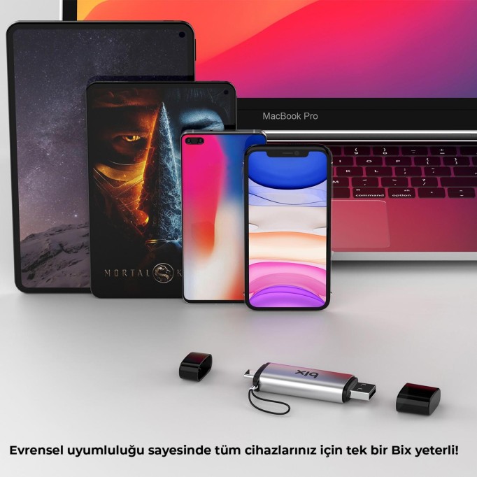 Bix ADP-11 Type-C USB 3.2 Çok Fonksiyonlu OTG Kart Okuyucu