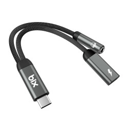 Bix ADP-12 Type-C to 3.5mm Kulaklık ve 15W Type-C Şarj Adaptörü
