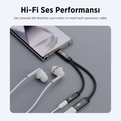 Bix ADP-12 Type-C to 3.5mm Kulaklık ve 15W Type-C Şarj Adaptörü