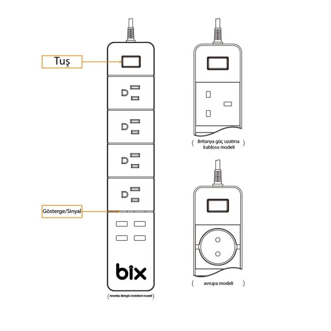 Bix Akım Korumalı Hızlı Şarj Özellikli WiFi Akıllı Priz
