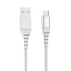 Beyaz Bix Android İçin Ultra Güçlendirilmiş Micro USB Şarj Kablosu Beyaz