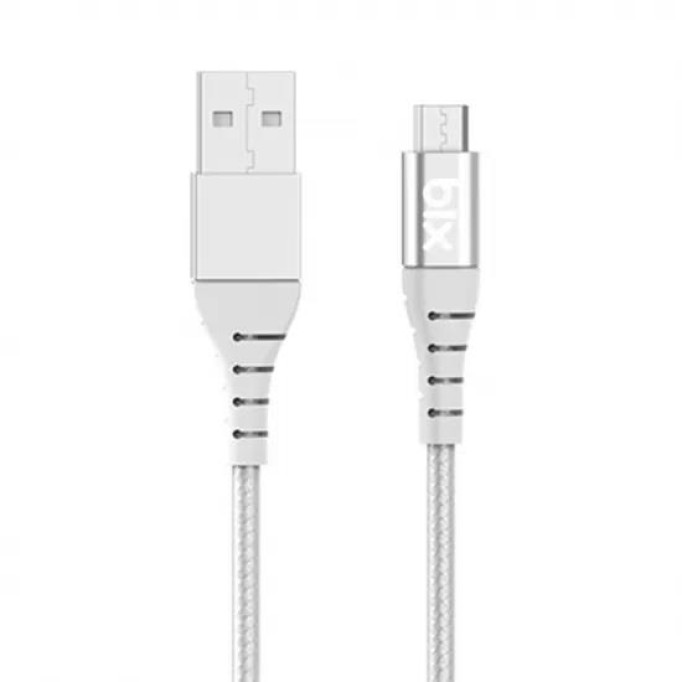 Bix Android İçin Ultra Güçlendirilmiş Micro USB Şarj Kablosu Beyaz