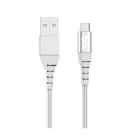 Bix Android İçin Ultra Güçlendirilmiş Micro USB Şarj Kablosu Beyaz