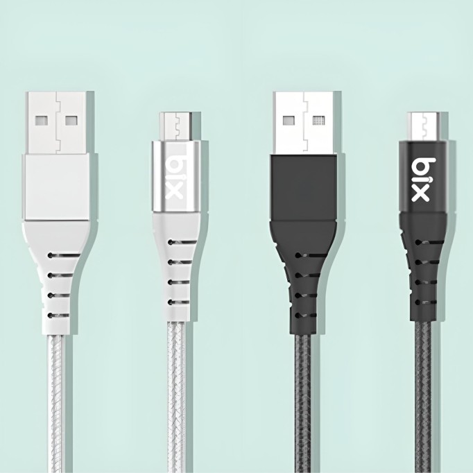 Bix Android İçin Ultra Güçlendirilmiş Micro USB Şarj Kablosu Beyaz