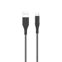 Bix Android İçin Ultra Güçlendirilmiş Micro USB Şarj Kablosu Siyah