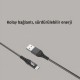 Bix Android İçin Ultra Güçlendirilmiş Micro USB Şarj Kablosu Siyah