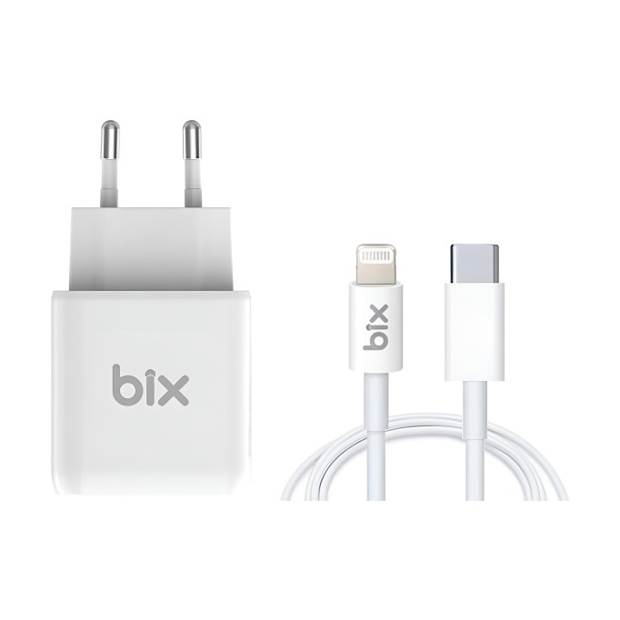 Bix BX-CL20TA 20W PD Hızlı Şarj Adaptörü + 3A USB-Cden Lightning Kablo
