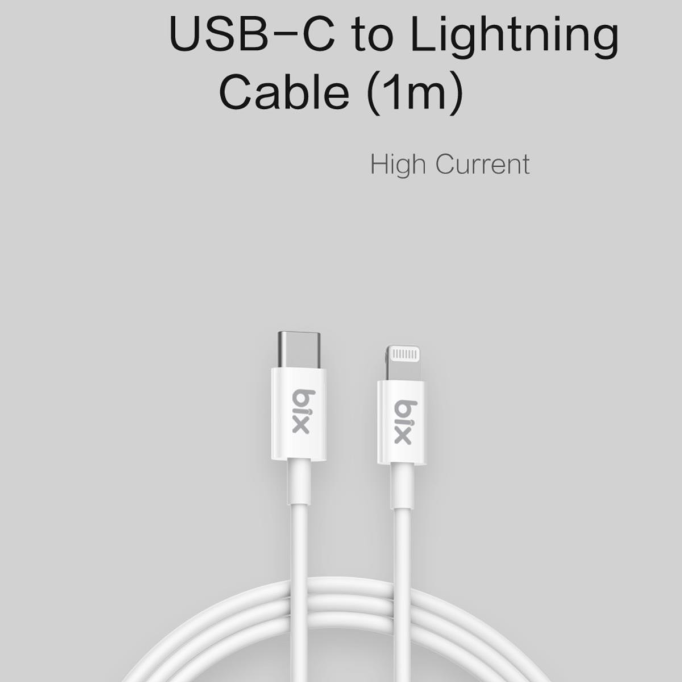 Bix BX-IP02UC Type-C to Lightning Data ve Şarj Kablosu Beyaz 1 Metre