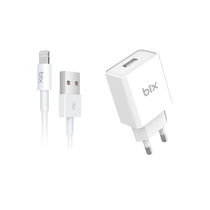 Bix BX-L10TA USB Şarj Cihazı ve Lightning Data Şarj Kablosu 1 Metre