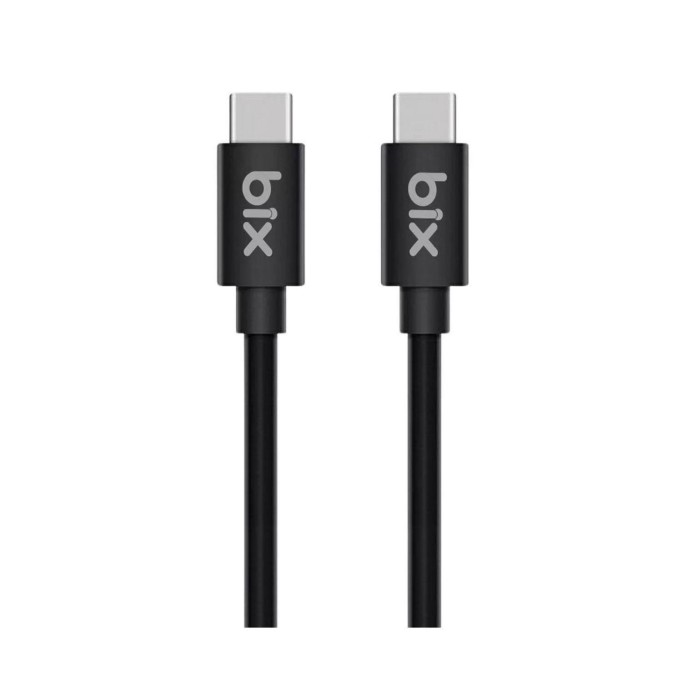 Bix BX-UC02C 60W Type-C to Type-C Hızlı Şarj ve Data Kablosu 1 Metre Siyah