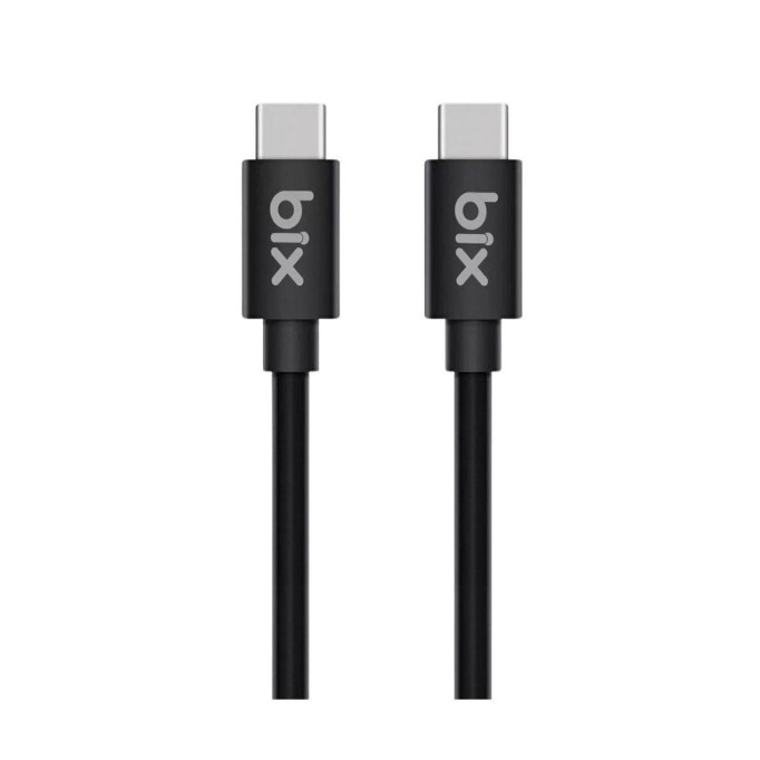 Bix BX-UC02C 60W Type-C to Type-C Hızlı Şarj ve Data Kablosu 1.2 Metre Siyah