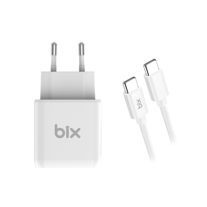 Bix BX-UC25TA 25W PD Hızlı Şarj Adaptörü + 5A Type-C Kablo