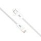 Bix BX03CL 27W Type-C to Lightning iPhone Örgülü Data ve Şarj Kablosu Beyaz 1 Metre