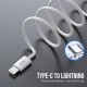 Bix BX03CL 27W Type-C to Lightning iPhone Örgülü Data ve Şarj Kablosu Beyaz 1 Metre