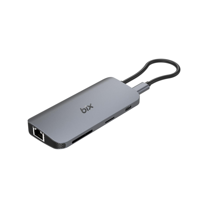 Bix BX10HB-PRO Type-C Kart Okuyucu 4K HDMI Ethernet USB PD Dönüştürücü