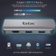 Bix BX17HB Type-C to Gigabit Ethernet HDMI PD USB 3.2 Micro SD/SD VGA Çoklayıcı Adaptör