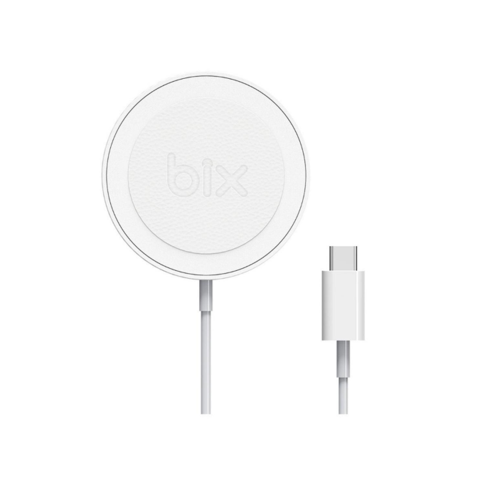 Bix BXMG15 15W Manyetik Kablosuz Şarj Cihazı Beyaz