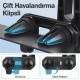Bix Çift Havalandırma Klipsli ve Destek Kollu 360° Derece Ayarlanabilir Araç Telefon Tutucu