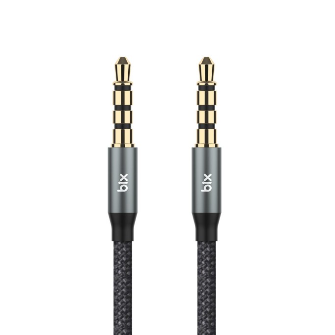 Bix Hi-Fi 3.5mm Erkek to Erkek Örgülü Aux Ses Kablosu 1.5 Metre