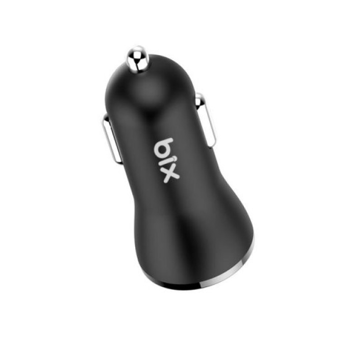 Bix Hızlı Araç Şarj Cihazı Çift USB Çıkışlı QC 3.0 Beyaz