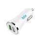 Bix Hızlı Araç Şarj Cihazı Çift USB Çıkışlı QC 3.0 Beyaz