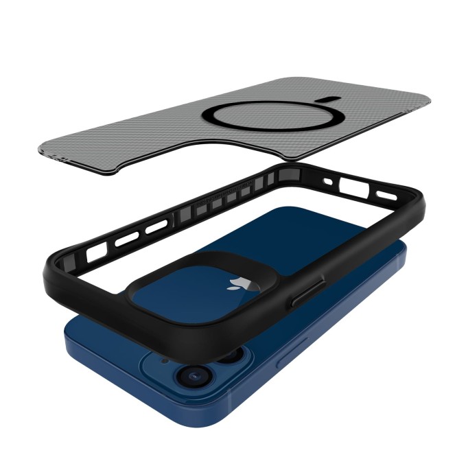 Bix iPhone 12 / 12 Pro Carbon Fiber Force MagSafe Kılıf Anti-Şok Teknolojili Kamera ve Ekran Korumalı