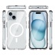 Bix iPhone 13 / 14 / 15 Octagon Hava Yastıklı MagSafe Kılıf Maksimum Korumalı Antrasit Kristal Şeffaf 