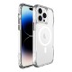 Bix iPhone 13 Pro / 14 Pro Octagon Hava Yastıklı MagSafe Kılıf Maksimum Korumalı Antrasit Kristal Şeffaf 