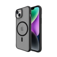 Bix iPhone 14 Plus / 15 Plus Carbon Fiber Force MagSafe Kılıf Anti-Şok Teknolojili Kamera ve Ekran Korumalı
