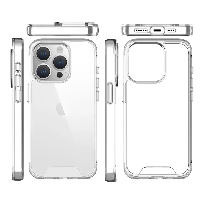 Bix iPhone 14 Plus / 15 Plus Nebula Aqua Transparan Ultra Şeffaf Kılıf Çizilmeye Dayanıklı Tam Kapsamlı Koruma