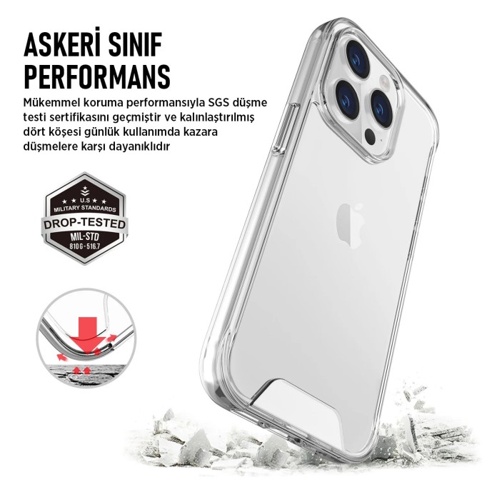 Bix iPhone 14 Plus / 15 Plus Nebula Aqua Transparan Ultra Şeffaf Kılıf Çizilmeye Dayanıklı Tam Kapsamlı Koruma
