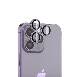 Bix iPhone 14 Pro / 14 Pro Max Lens Koruyucu Kamera Lensi 9H Gerçek Cam Crystal AR+AF Derin Mor Mor Bix iPhone 14 Pro / 14 Pro Max Lens Koruyucu Kamera Lensi 9H Gerçek Cam Crystal AR+AF Derin Mor